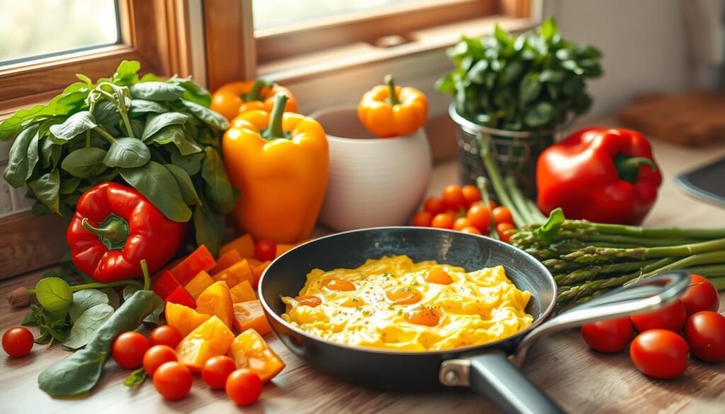 adding vegetables and fiber to egg meals