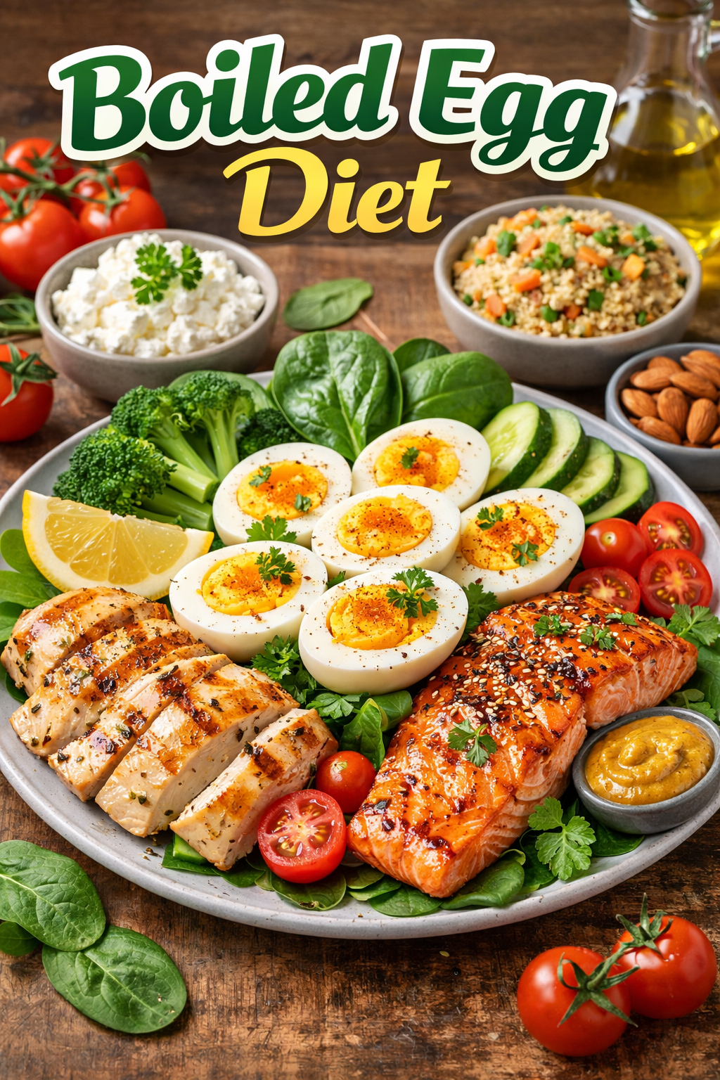 Boiled Egg Diet themed serving plate image