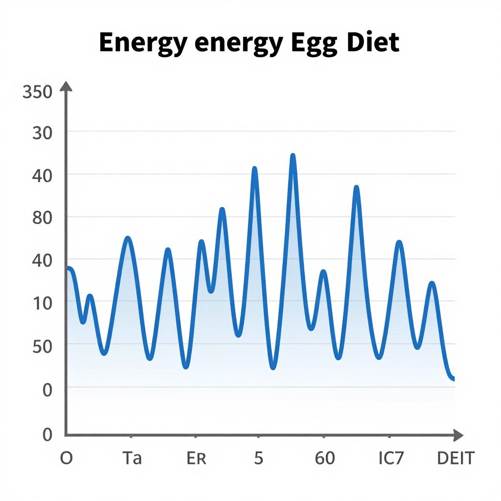 Energy level graph showing stable energy with egg diet