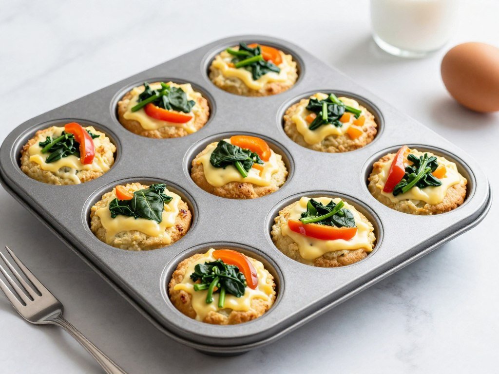 Portable egg muffins with vegetables