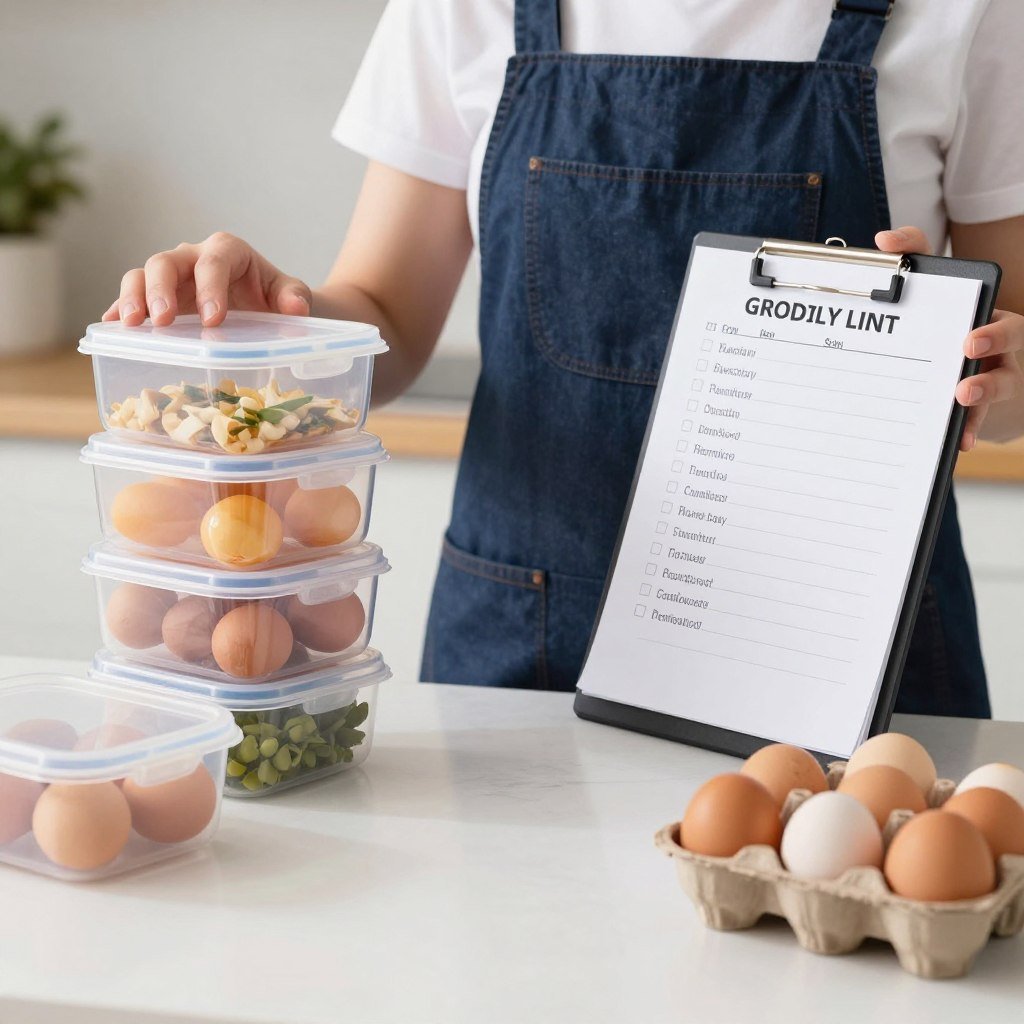 Professional organizing kitchen and supplies for egg diet