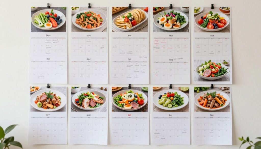 Calendar marking long-term diet adherence and sustainability