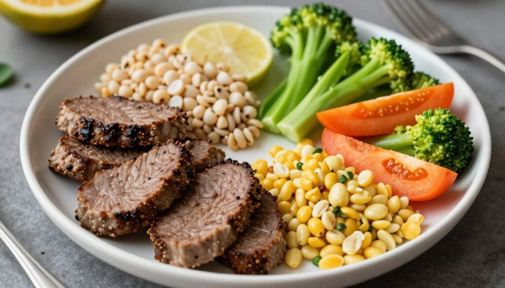 Healthy balanced meal showing post-diet transition foods