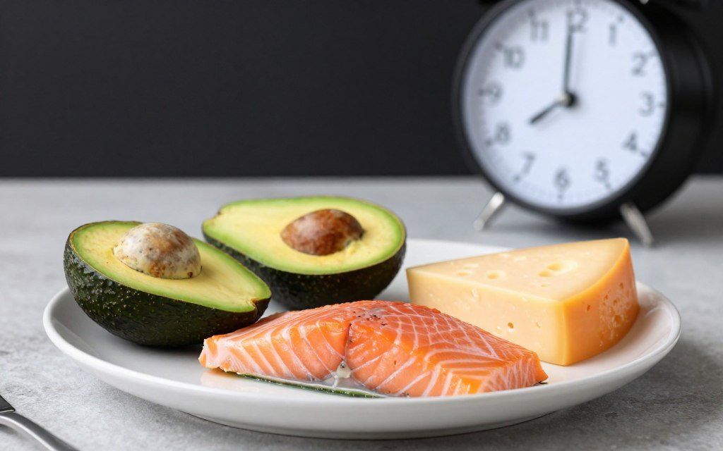 Keto meal prepared for eating window during intermittent fasting