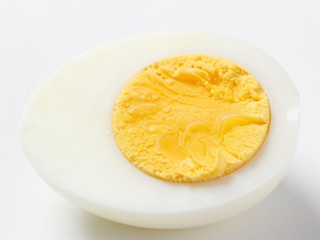 Perfectly cooked hard-boiled eggs showing proper yolk color