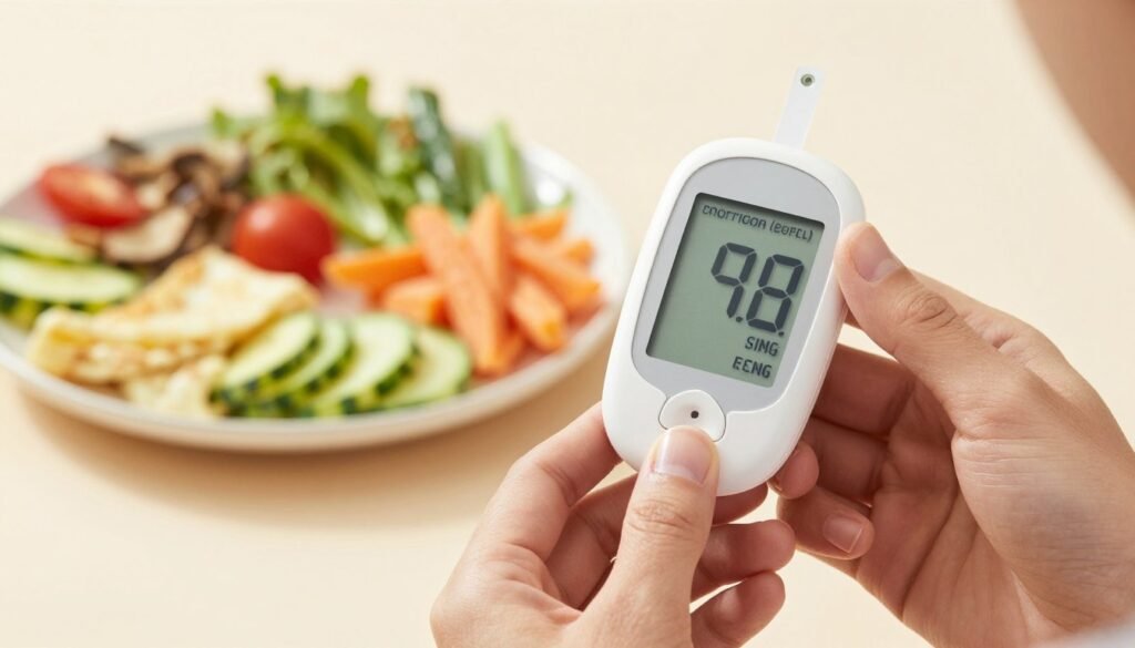 Person checking blood sugar levels representing keto health benefits