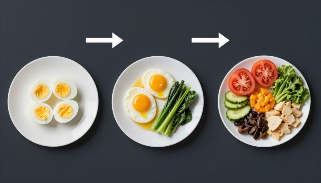 Progression from egg diet to full keto diet meal plans