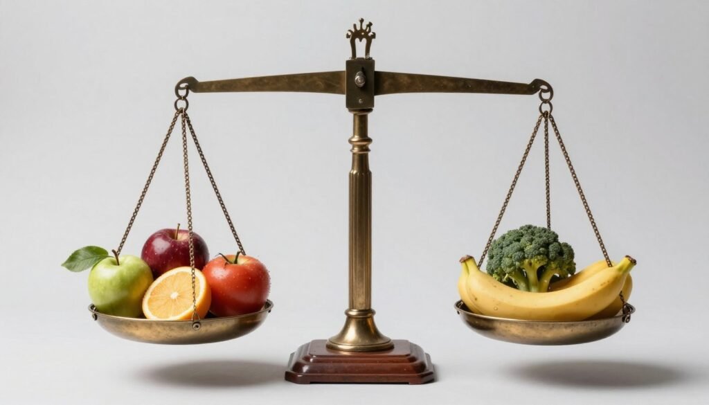 Scale balancing pros and cons of different diet approaches