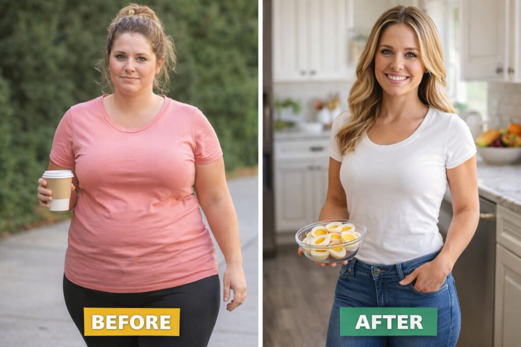 before and after pictures boiled egg diet
