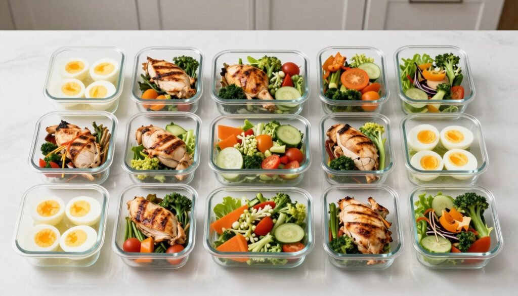 boiled egg diet 14-day meal prep containers organized