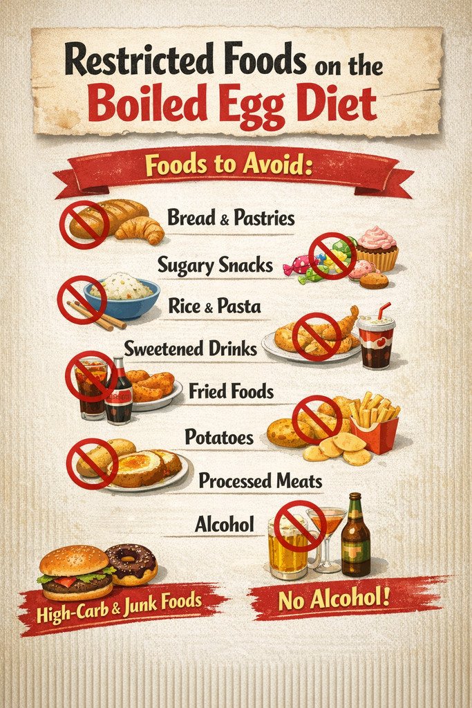 restricted foods on the boiled egg diet
