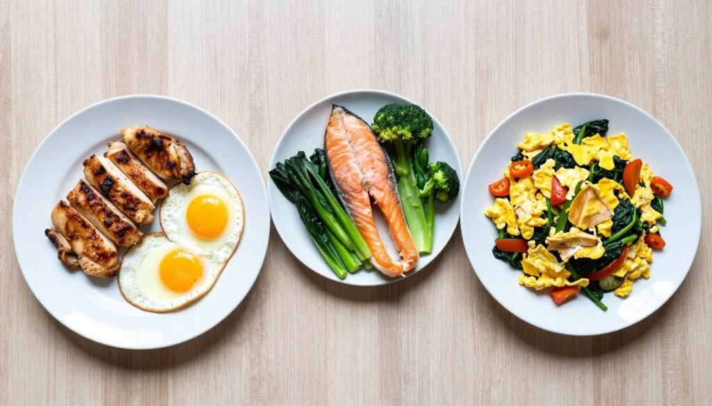 variety of boiled egg diet recipes dinner plates